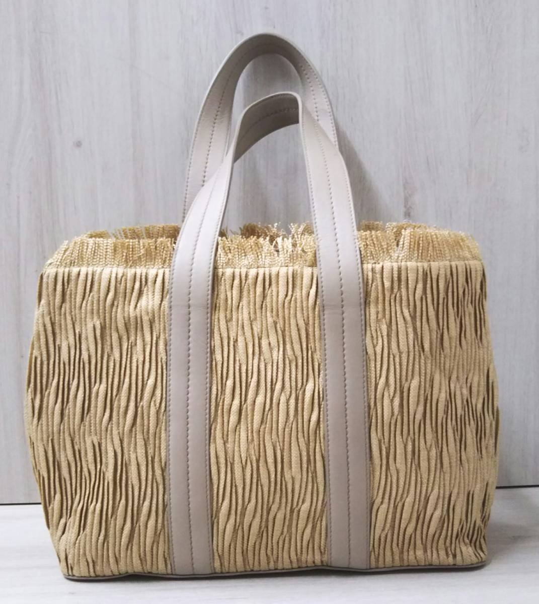 MAX MARA マックスマーラ フリンジ デザイン トートバッグ ベージュ