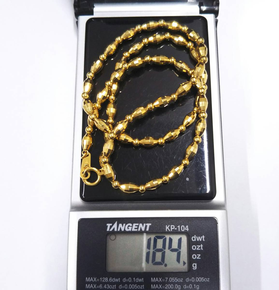 【クリーニング済】K18 ゴールド ネックレス 総重量約18.4g 約44cm デザインネックレス_画像8