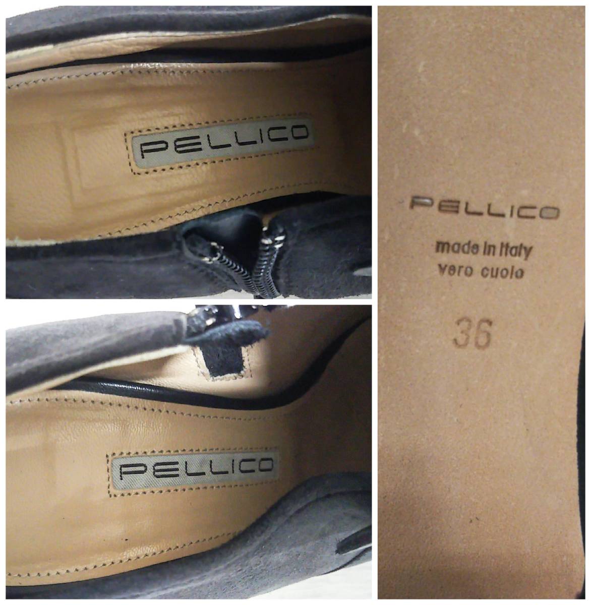 PELLICO Perry ko боковой Zip ботиночки - ботинки способ каблук туфли-лодочки женский [ указанный размер :36/ примерно 23.0cm] коробка * сумка для хранения имеется 