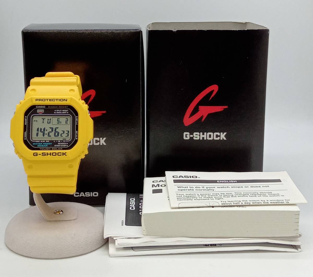 CASIO カシオ G-SHOCK ジーショック G-5600A-9DR イエロー ラバーバンド ソーラー デジタル アナログ 腕時計_画像7