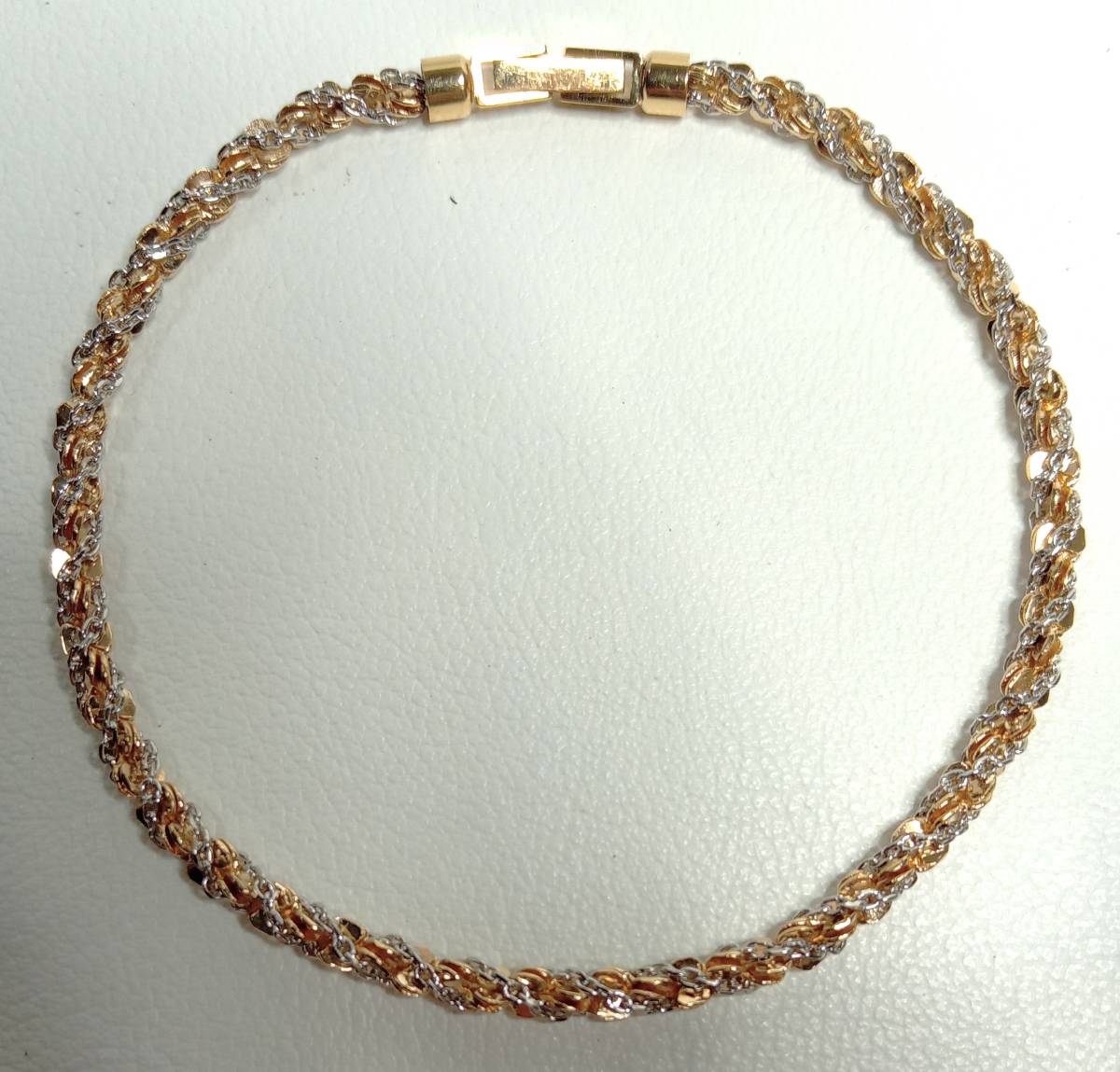 Pt850/K18/デザインブレスレット/18.5cm(内径17.5cm)/8.2g