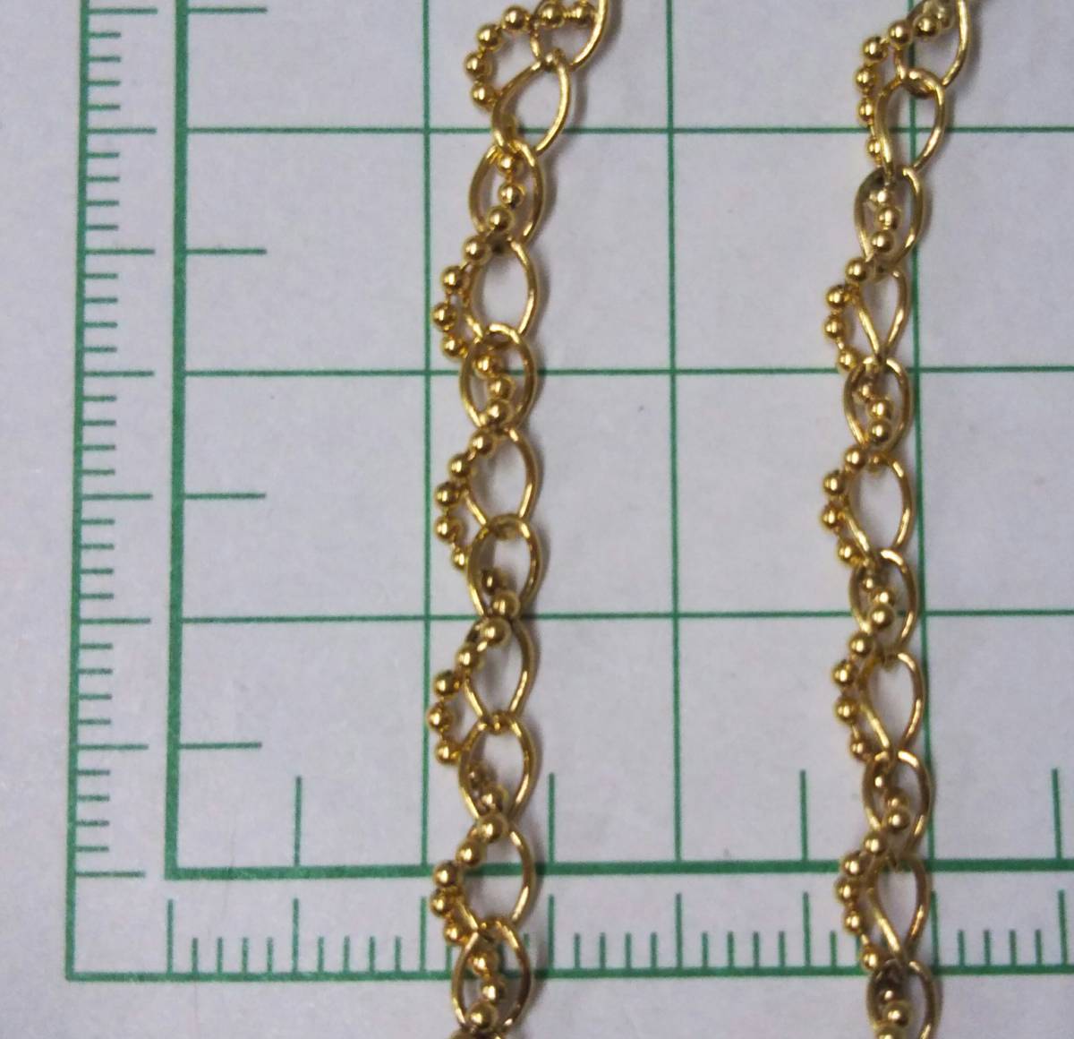 クリーニング済】K18(750刻印) 総重量約3.2g 約18cm ボールチェーン