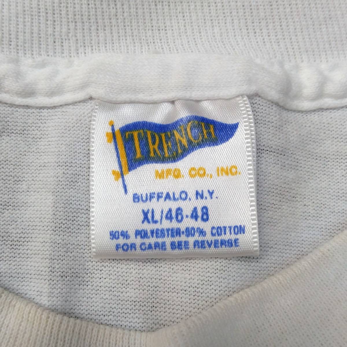 [80s] TRENCH MINNESOTA GOPHERS トレンチ メンズ 半袖Tシャツ 白 ホワイト XL ヴィンテージ 古着 店舗受取可_画像3