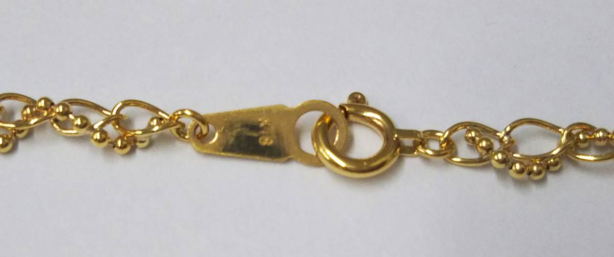 クリーニング済】K18(750刻印) 総重量約3.2g 約18cm ボールチェーン