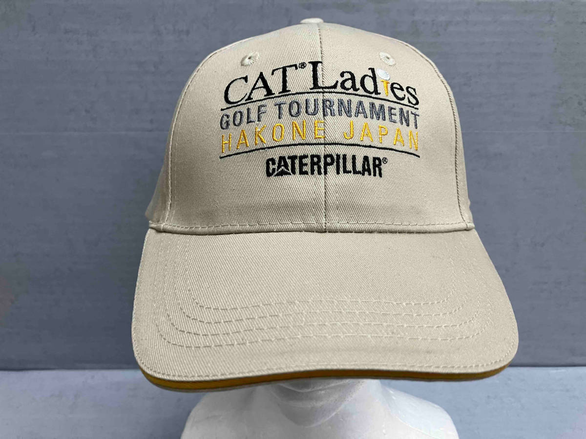 Caterpillar キャタピラー メンズ キャップ 帽子 ベージュ ロゴ フリーサイズ_画像1