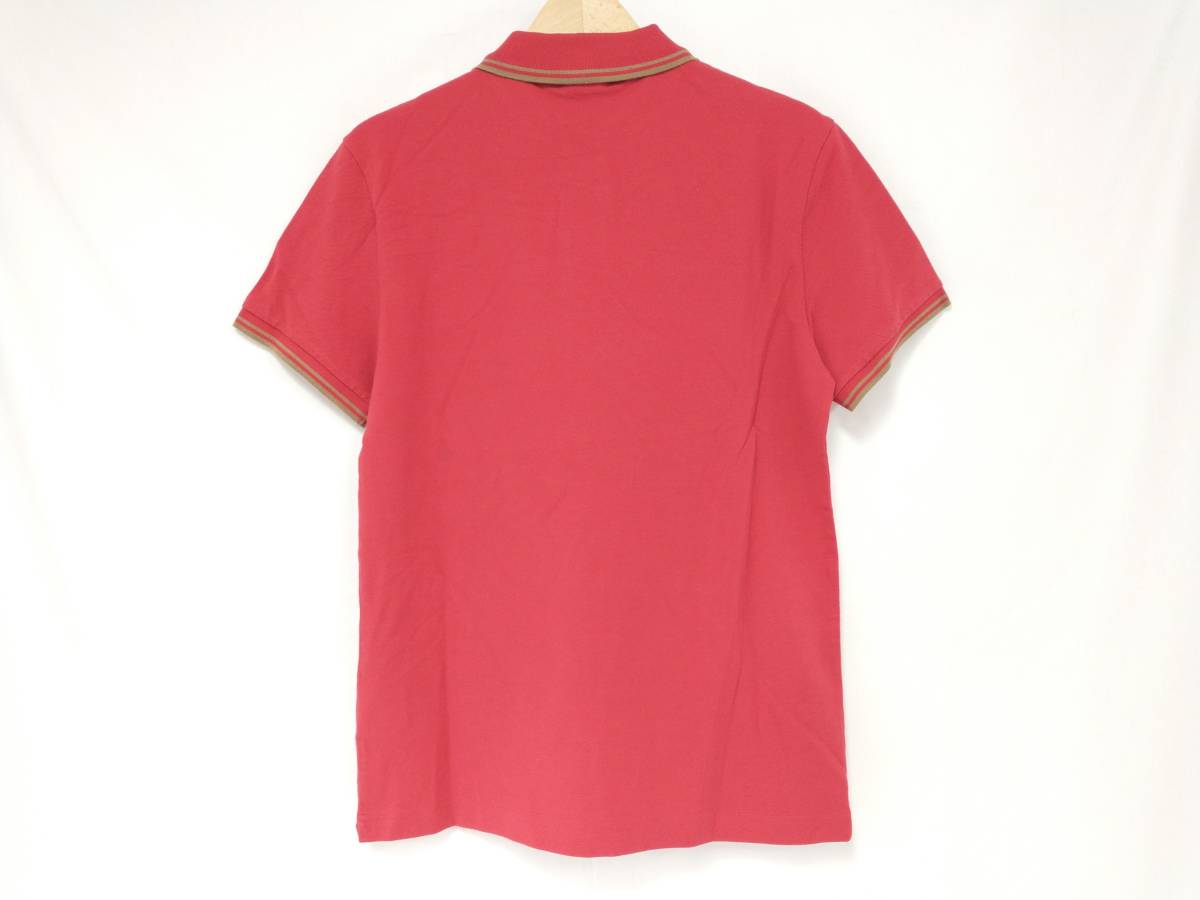 MONCLER 84093 MAGLIA POLO MANICA CORTA モンクレール ポロシャツ 半袖 コットン Lサイズ RED_画像2