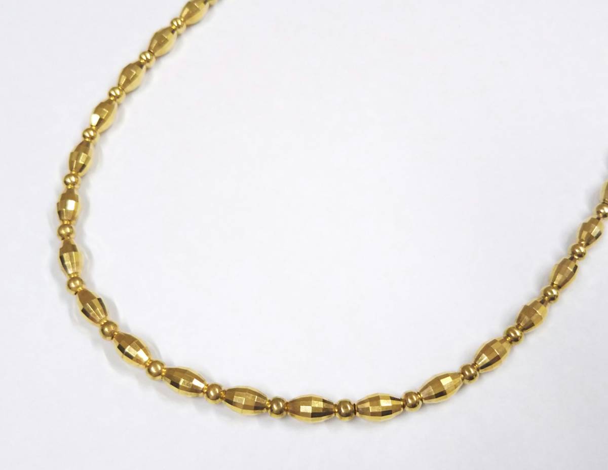 【クリーニング済】K18 ゴールド ネックレス 総重量約18.4g 約44cm デザインネックレス_画像1