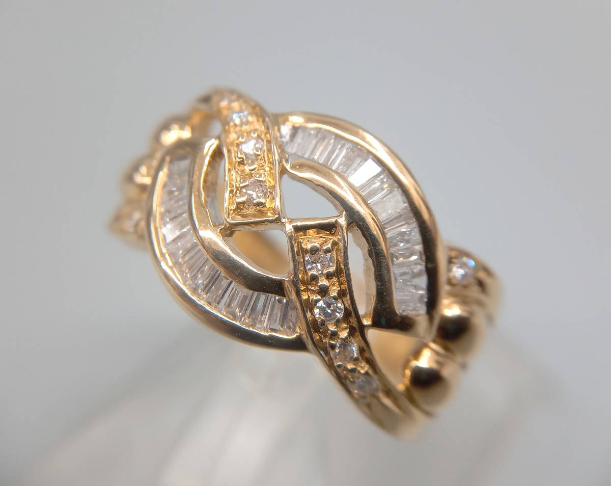 即購入OK!美品 K18 ブラック ダイヤモンド デザイン リング 指輪