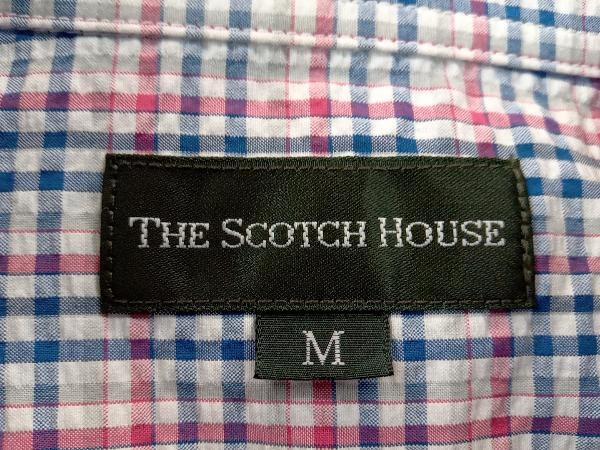 THE SCOTCH HOUSE ザ スコッチハウス 半袖シャツ レッド×ネイビー M_画像3