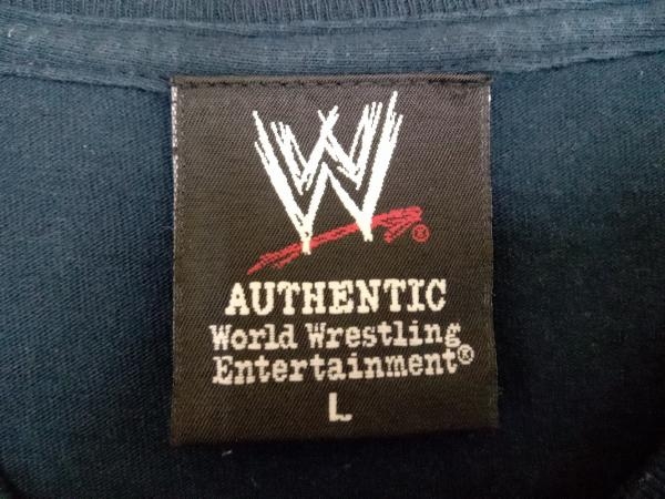 authentic WEAR オーセンティックウェア WWE プロレス Tシャツ Lサイズ ネイビー_画像3