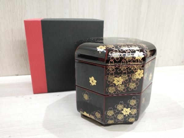 輝い 二段小重八角春秋 ALF31 漆器 日本製 八角形 重箱 - quangarden.art