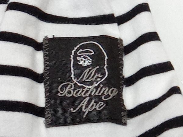 A BATHING APE ア・ベイシング・エイプ ストライプ 袖ワッペン 長袖シャツ Tシャツ/ロンT　S　007LTF801002X_画像5