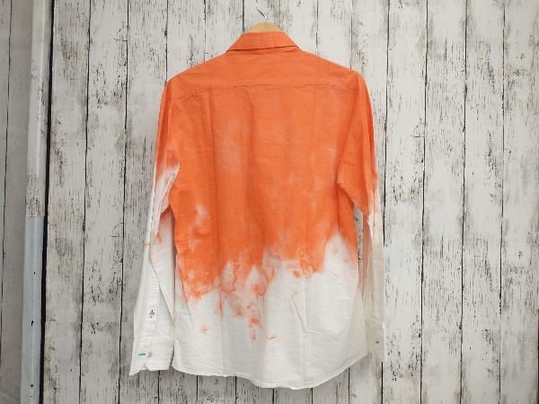 長袖シャツ maxsix オレンジ × ホワイト ドクロ Lサイズ 日本製_画像2