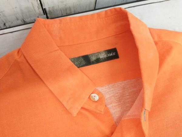 長袖シャツ maxsix オレンジ × ホワイト ドクロ Lサイズ 日本製_画像3
