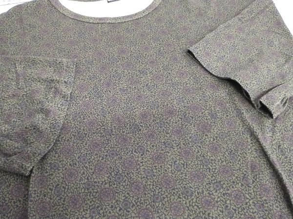 Tシャツ/ロンT グリーン LAD MUSICIAN 総柄 2217-706 半袖Tシャツ XLサイズ 日本製 ドメスティック_画像4