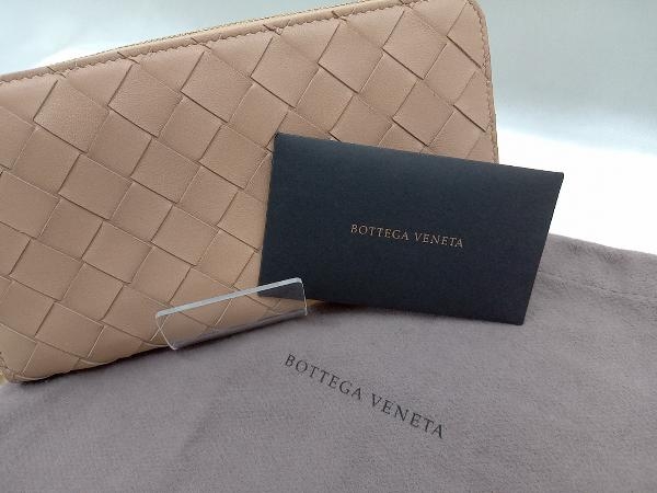 [BOTTEGA VENETA]P01380615C длинный кошелек раунд застежка-молния бежевый б/у 