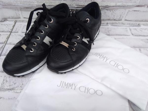 JIMMY CHOO ジミーチュウ スニーカー スタッズ 星形 サイズ42 made in ITALY イタリア製 ブラック 黒系 プレート 店舗受取可