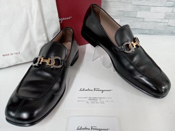 Salvatore Ferragamo サルヴァトーレ フェラガモ イタリア製 0741581ドレスシューズ ローファー 本革 ブラック 10EE 店舗受取可_画像1