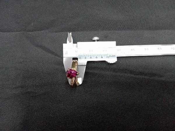 予約】 ダイヤモンド0.05ct ロードライトガーネット K18 【美品