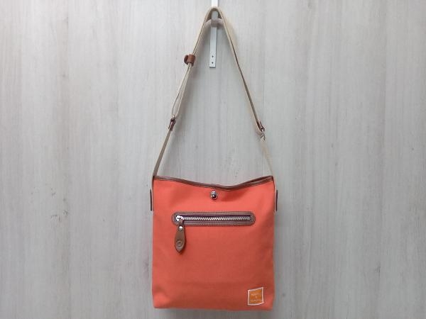 4 number canvas Cross bag shoulder bag Germany hook orange width approximately 26.5cm Hammps & Company
