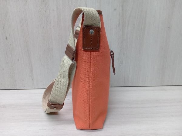 4 number canvas Cross bag shoulder bag Germany hook orange width approximately 26.5cm Hammps & Company