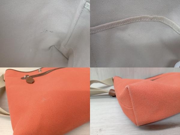 4 number canvas Cross bag shoulder bag Germany hook orange width approximately 26.5cm Hammps & Company