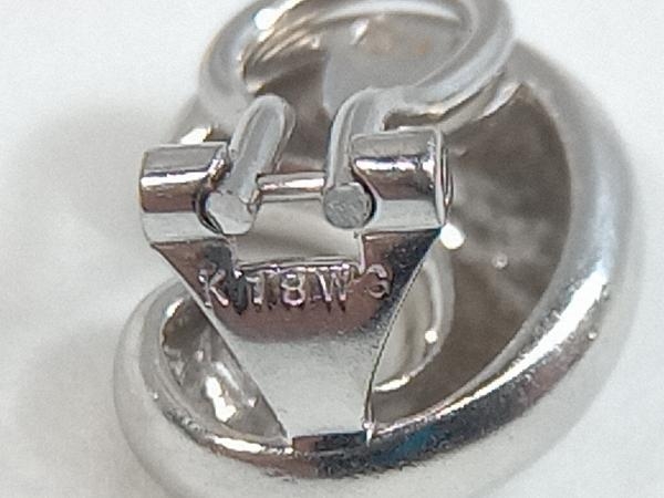 K18WG Pt900 ( total 10.8g) earrings month motif 
