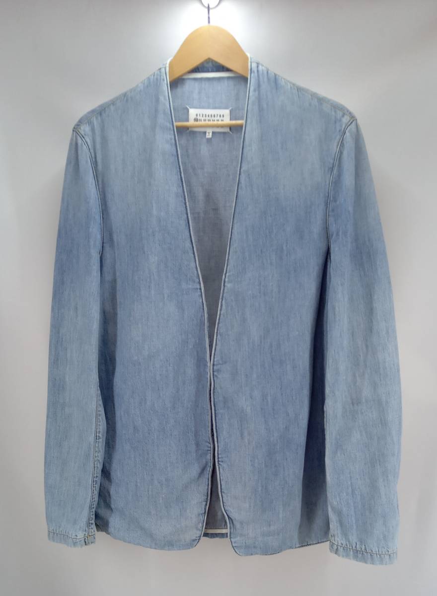 Maison Martin Margiela ノーカラーデニムジャケット 46-