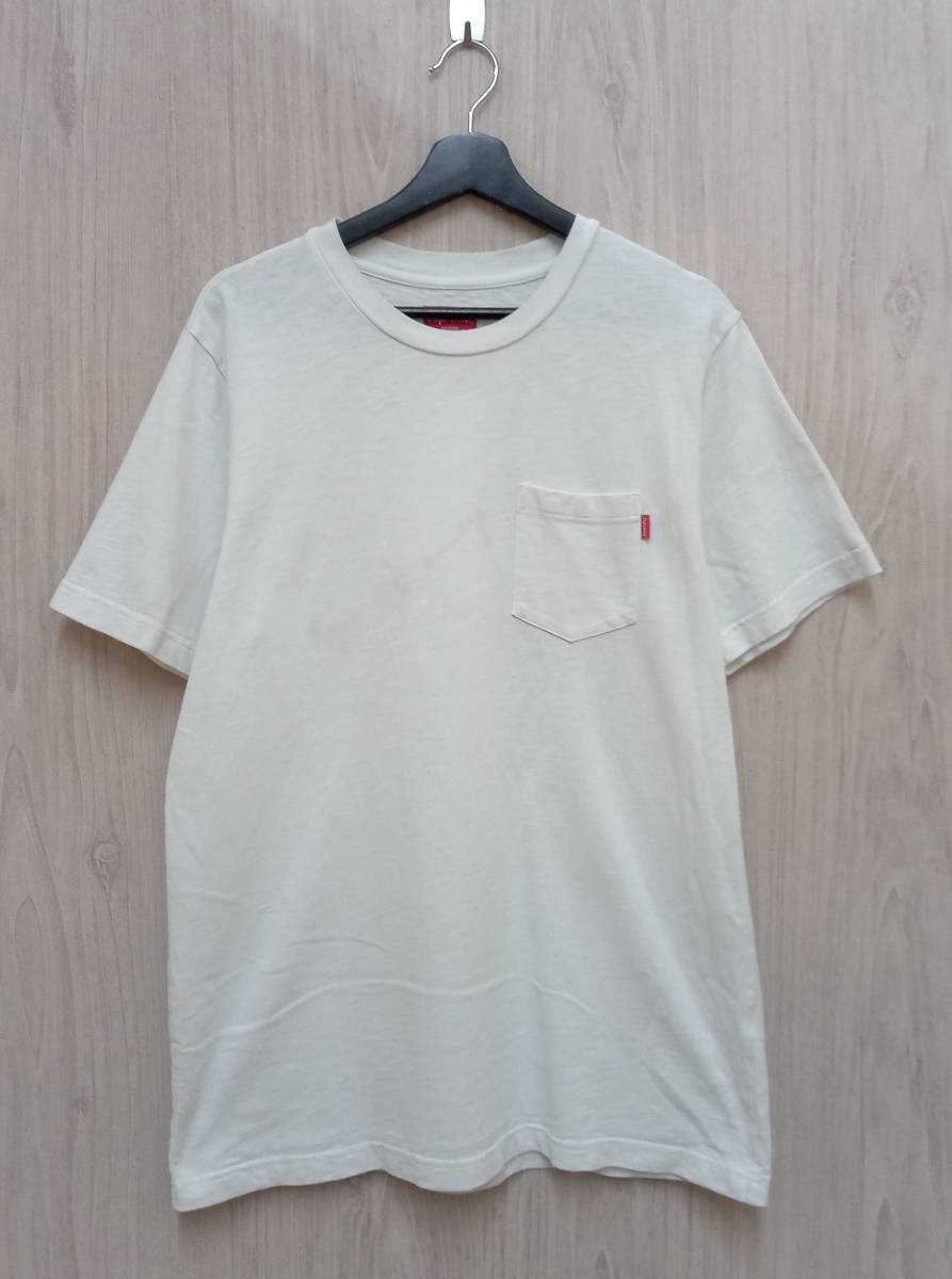 Supreme/シュプリーム/半袖Tシャツ/Pocket Tee S/S/18AW/ホワイト/Lサイズ
