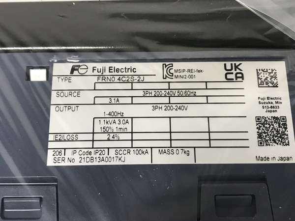 限定品】 富士電機 インバータ FRN0.4C2S-2J billard-akademie