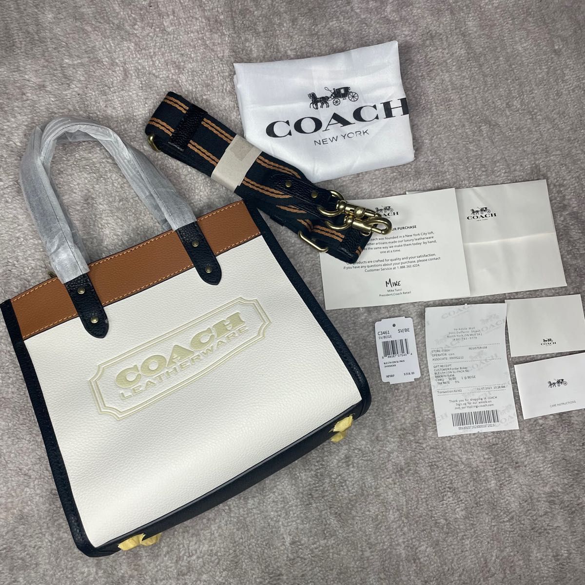 新品未使用　COACH フィールドトートバッグ22 カラーブロック 2way ショルダーバッグ コーチ