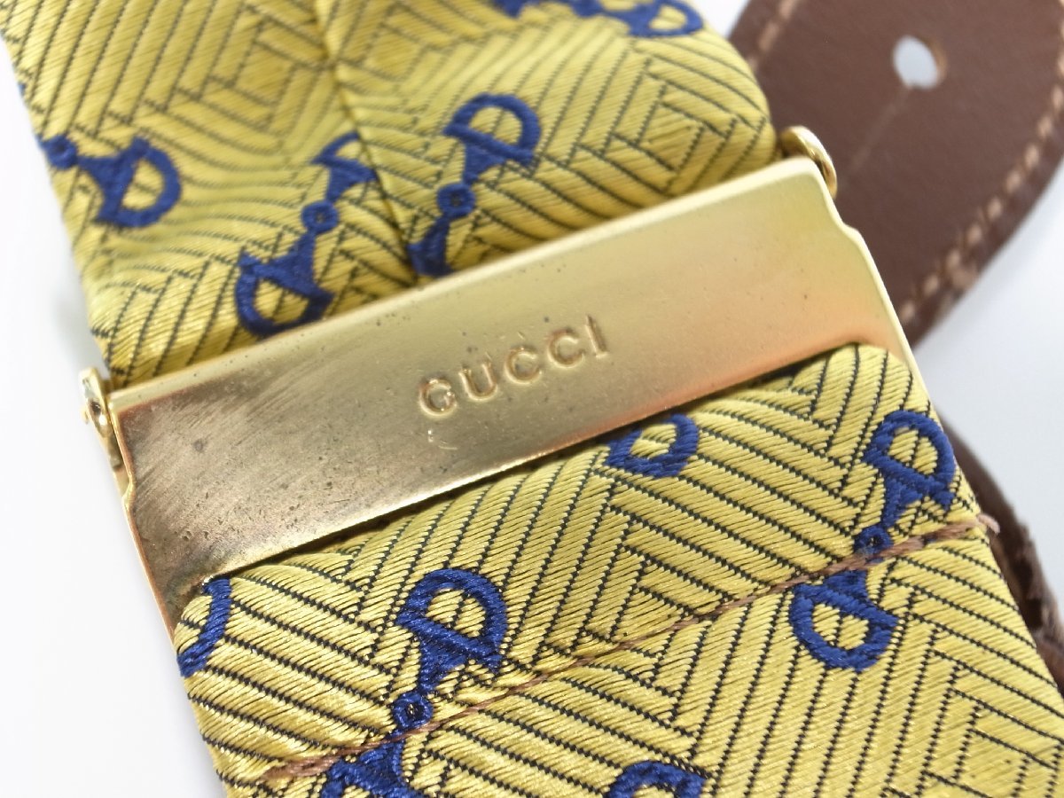 GUCCI Gucci шланг bit рисунок подтяжки Vintage не использовался 