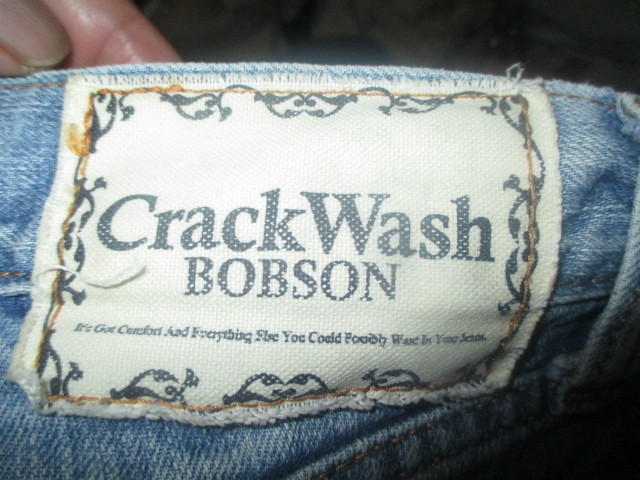 W76★BOBSON Crack Wash◆ジーンズ◆青　used_画像4