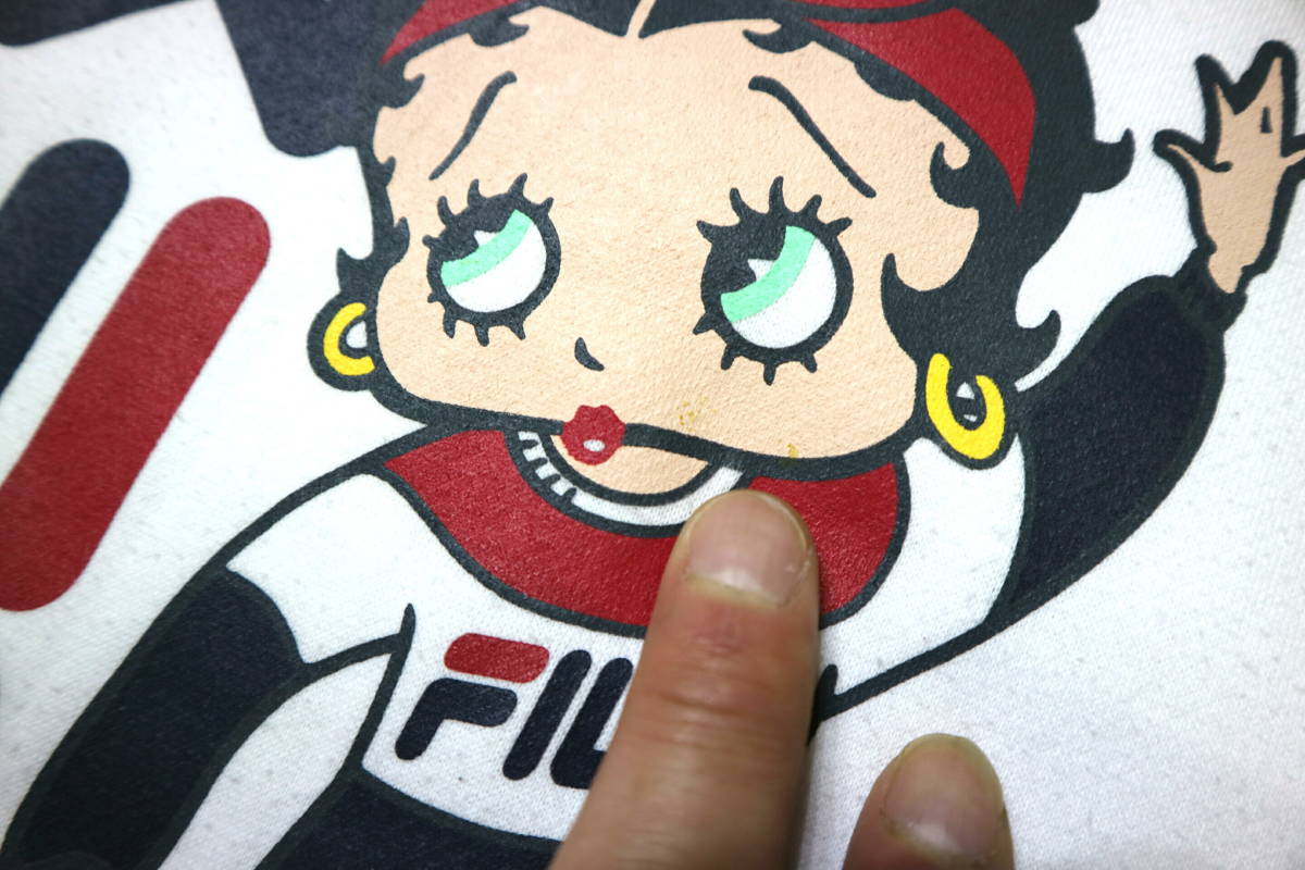  with translation / excellent!*FILA&BETTY BOOP filler &beti Chan sweat / sweatshirt *M size ( height 165-167 centimeter rank )