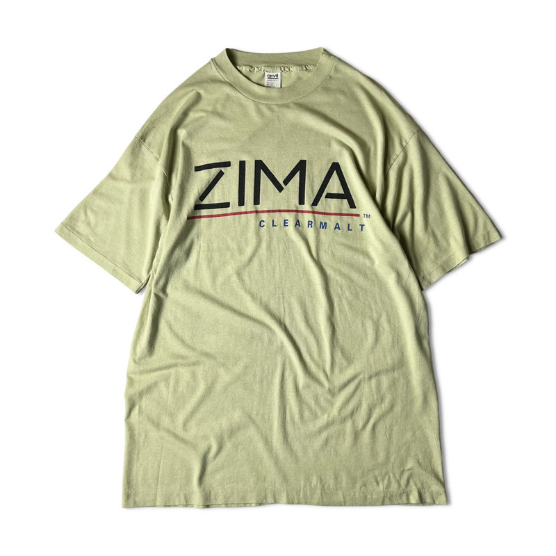 【 開梱 設置?無料 】 半袖 プリント ロゴ ZIMA USA製 90s Tシャツ シングル 企業 企業物 anvil ジーマ アメリカ製 90年代 / XL 文字、ロゴ