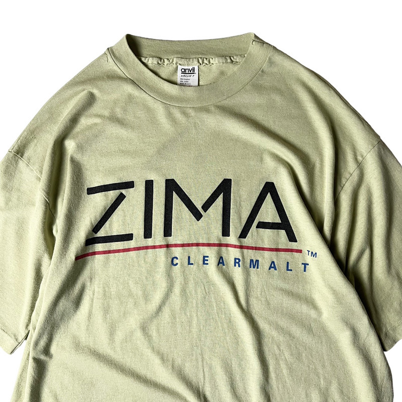 90s USA製 ZIMA ロゴ プリント 半袖 Tシャツ XL / 90年代 アメリカ製 ジーマ anvil 企業物 企業 シングル_画像2