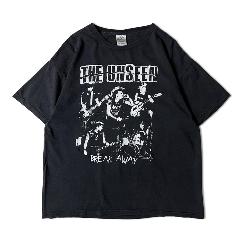 00s THE UNSEEN オフィシャル Break Away プリント 半袖 Tシャツ L 黒 / 00年代 オールド モノトーン バンド ロック バンT MISFITS_画像1