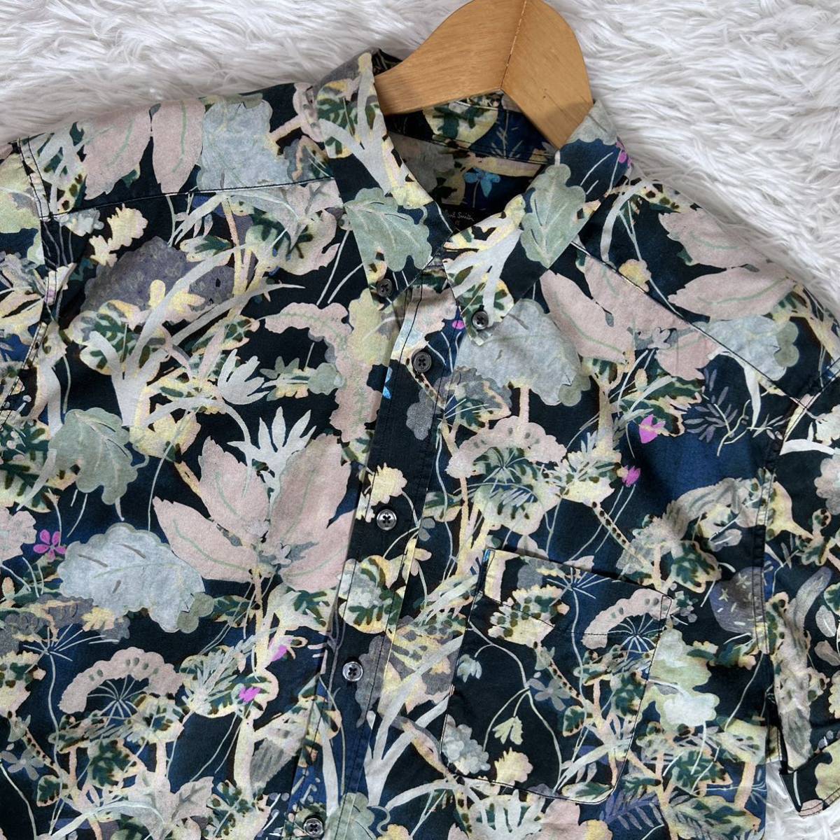 Paul Smith ポールスミス 半袖シャツ 花柄 総柄 ボタニカル柄 Lサイズ