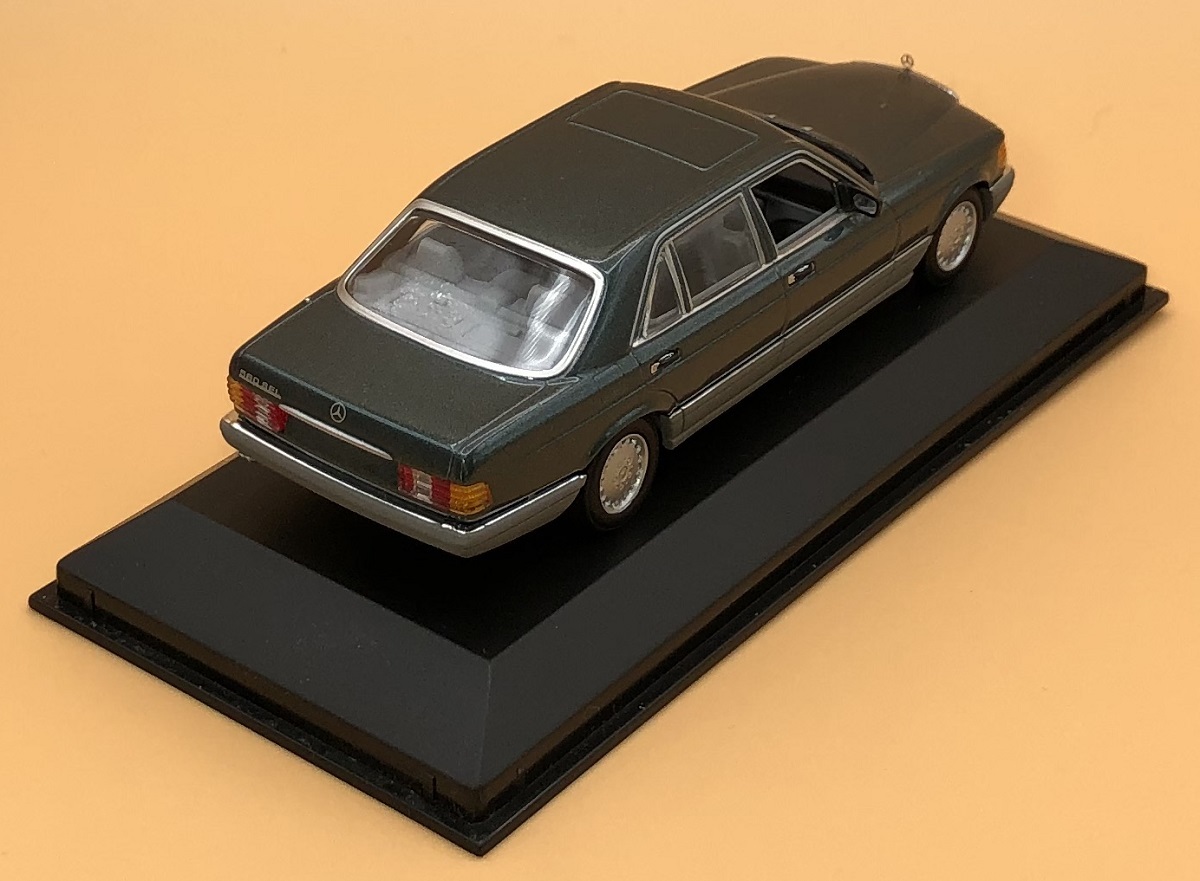 ★PMA ミニチャンプス 1/43 メルセデスベンツ 560SEL W126 中期 1989-1991 Mercedes Benz グリーンM 877 petrol met 1of3552pcs 430039301_画像3