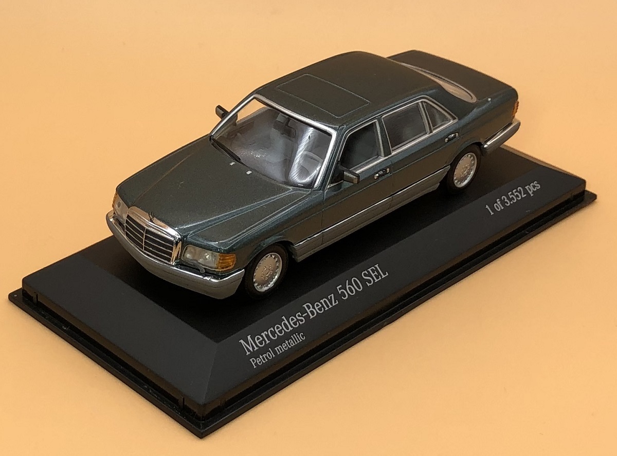 ★PMA ミニチャンプス 1/43 メルセデスベンツ 560SEL W126 中期 1989-1991 Mercedes Benz グリーンM 877 petrol met 1of3552pcs 430039301_画像2