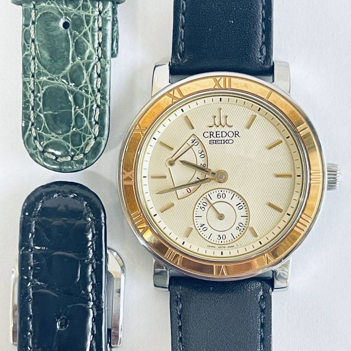稼働品 セイコー クレドール A5 手巻き メンズ パワーリザーブ 18KT