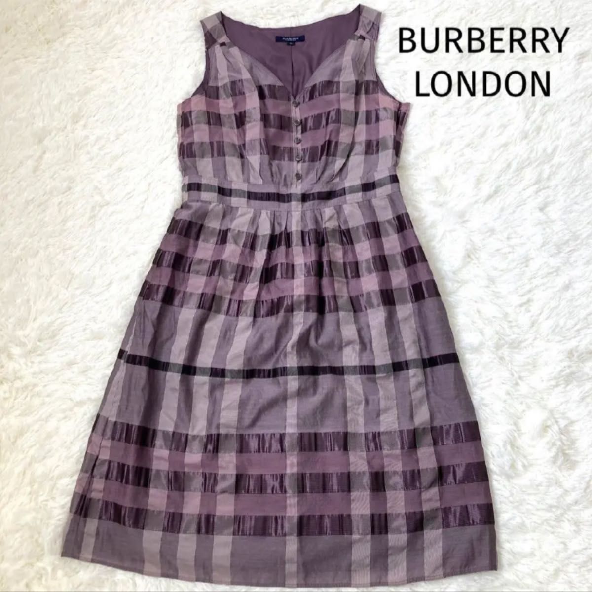 BURBERRY LONDON ノースリーブワンピース ノバチェック シルク-