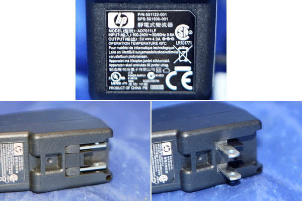 HP/ оригинальный AC адаптор *AD7011LF/5V 4A/ наружный диаметр примерно 4mm внутренний диаметр примерно 1.5mm* HPAC5V44Y