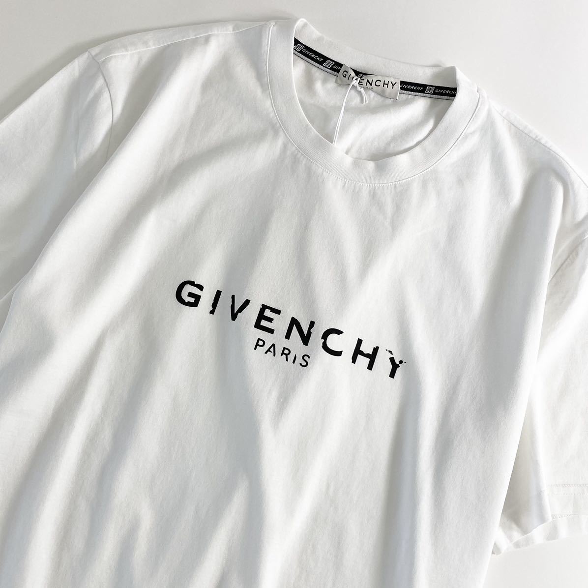 07e20 unused tag attaching * GIVENCHY Givenchy VINTAGE SLIM FIT T-SHIRT size L white men's T-shirt short sleeves Logo print crew neck 