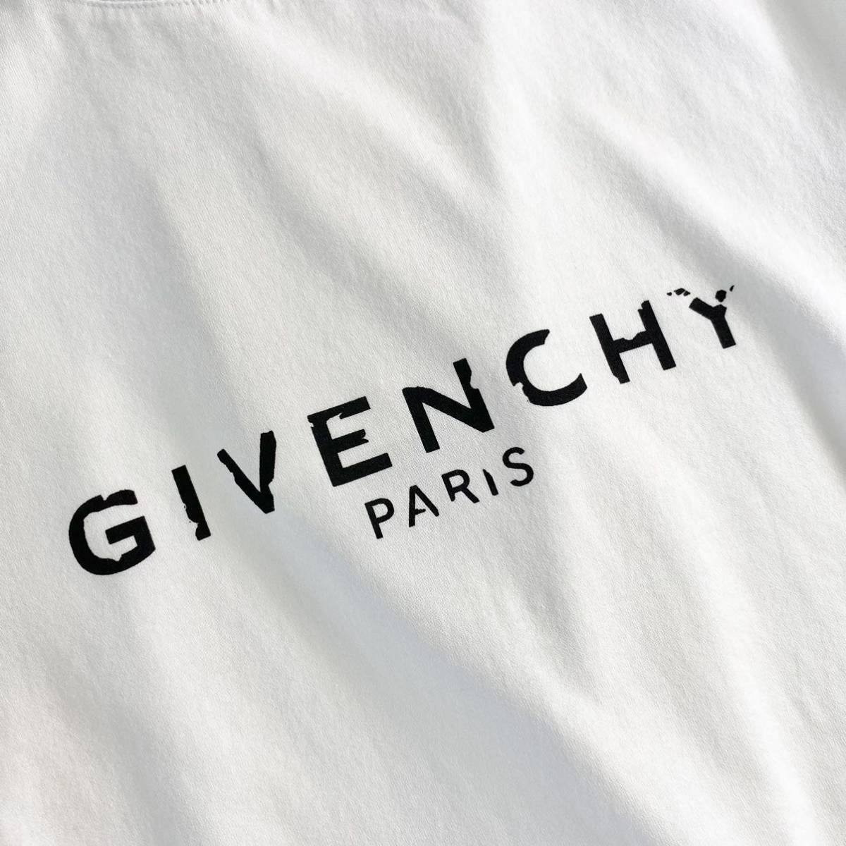 07e20 unused tag attaching * GIVENCHY Givenchy VINTAGE SLIM FIT T-SHIRT size L white men's T-shirt short sleeves Logo print crew neck 