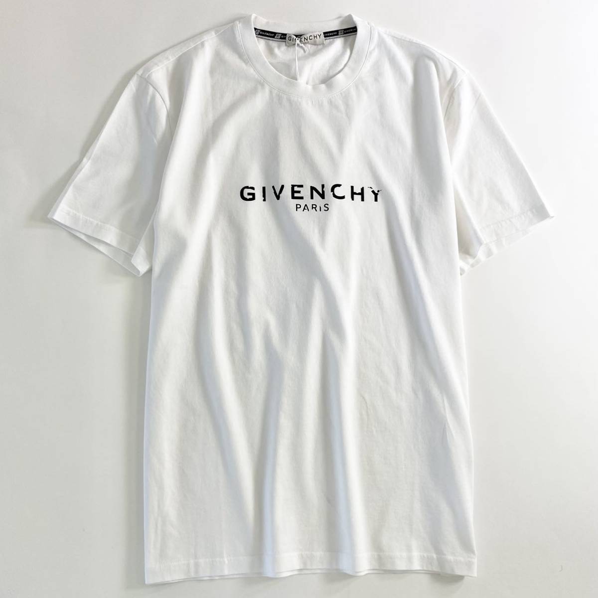 07e20 unused tag attaching * GIVENCHY Givenchy VINTAGE SLIM FIT T-SHIRT size L white men's T-shirt short sleeves Logo print crew neck 