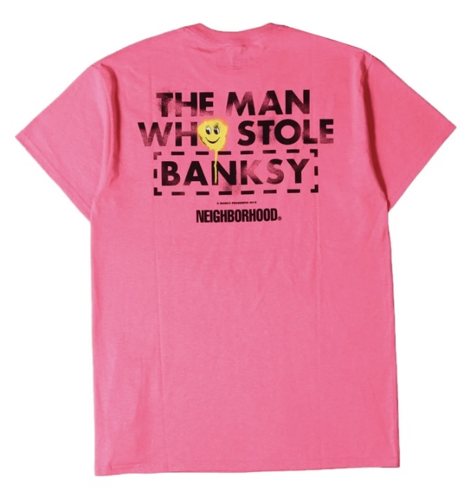 新品 即決 Lサイズ NEIGHBORHOOD BANKSY-2/C-TEE.SS PINK Tシャツ ネイバーフッド バンクシー The Man Who Stole Banksy