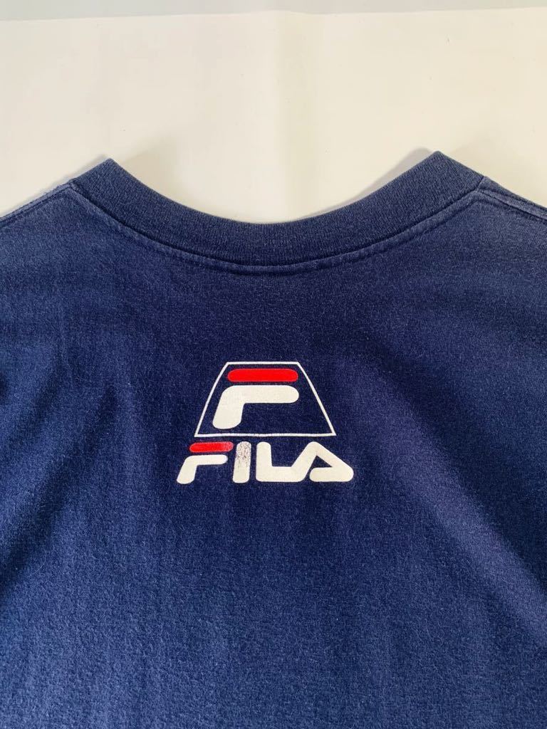 90's VINTAGE FILA USA製 立体ロゴ デカロゴ フィラ 90年代 ビンテージ Tシャツ スポーツ ブランド 輸入 古着 シングルステッチ_画像8