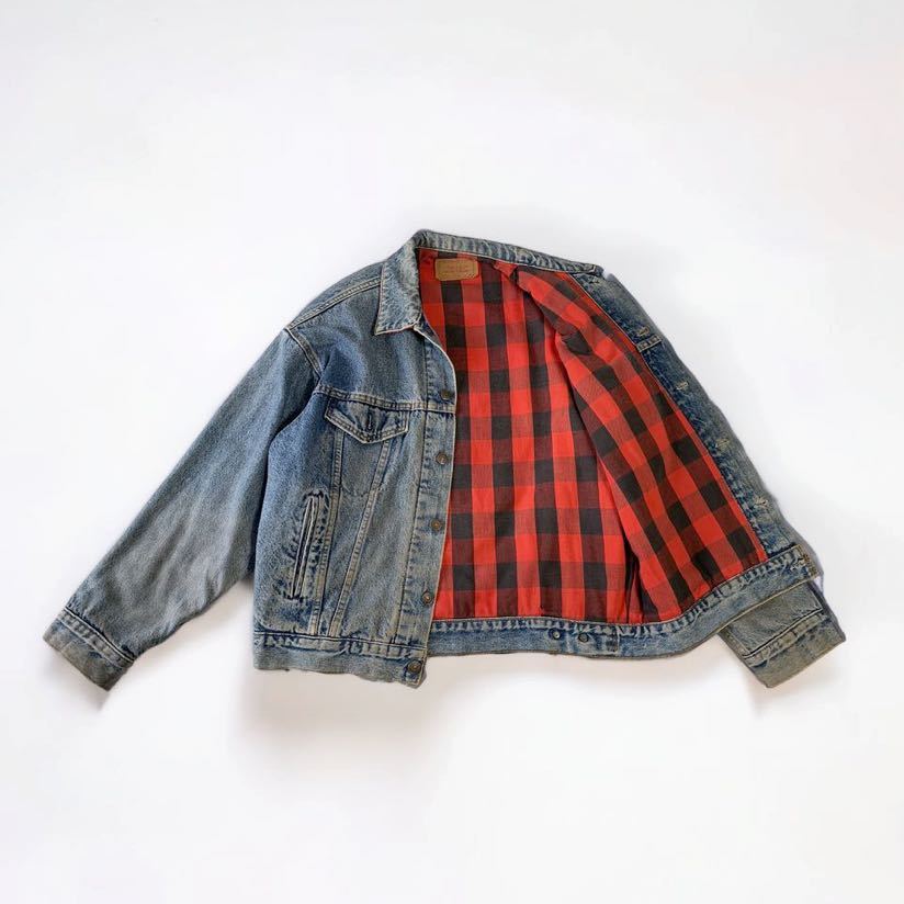 80's VINTAGE Levi's 70417 0814 USA製 リーバイス トラッカージャケット Gジャン ネル ライナー チェック M 80年代 ビンテージ ジャケット_画像2