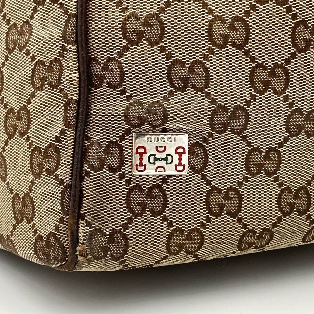 美品】グッチ GUCCI トートバッグ バンド キャンバス GG柄 シェリー